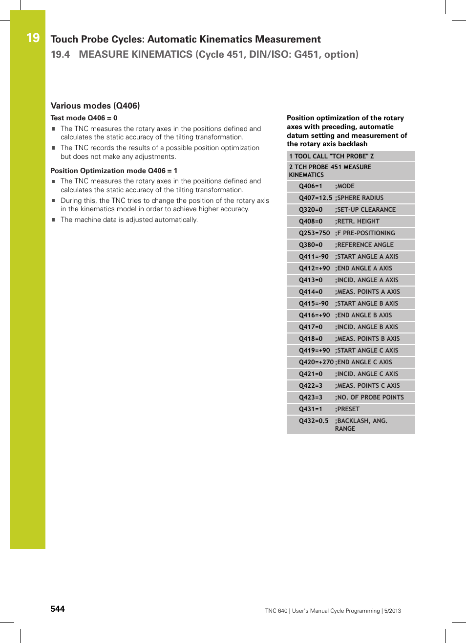 Various modes (q406) | HEIDENHAIN TNC 640 (34059x-02) Cycle programming User Manual | Page 544 / 581