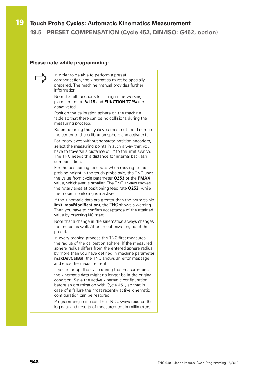 Please note while programming | HEIDENHAIN TNC 640 (34059x-02) Cycle programming User Manual | Page 548 / 581