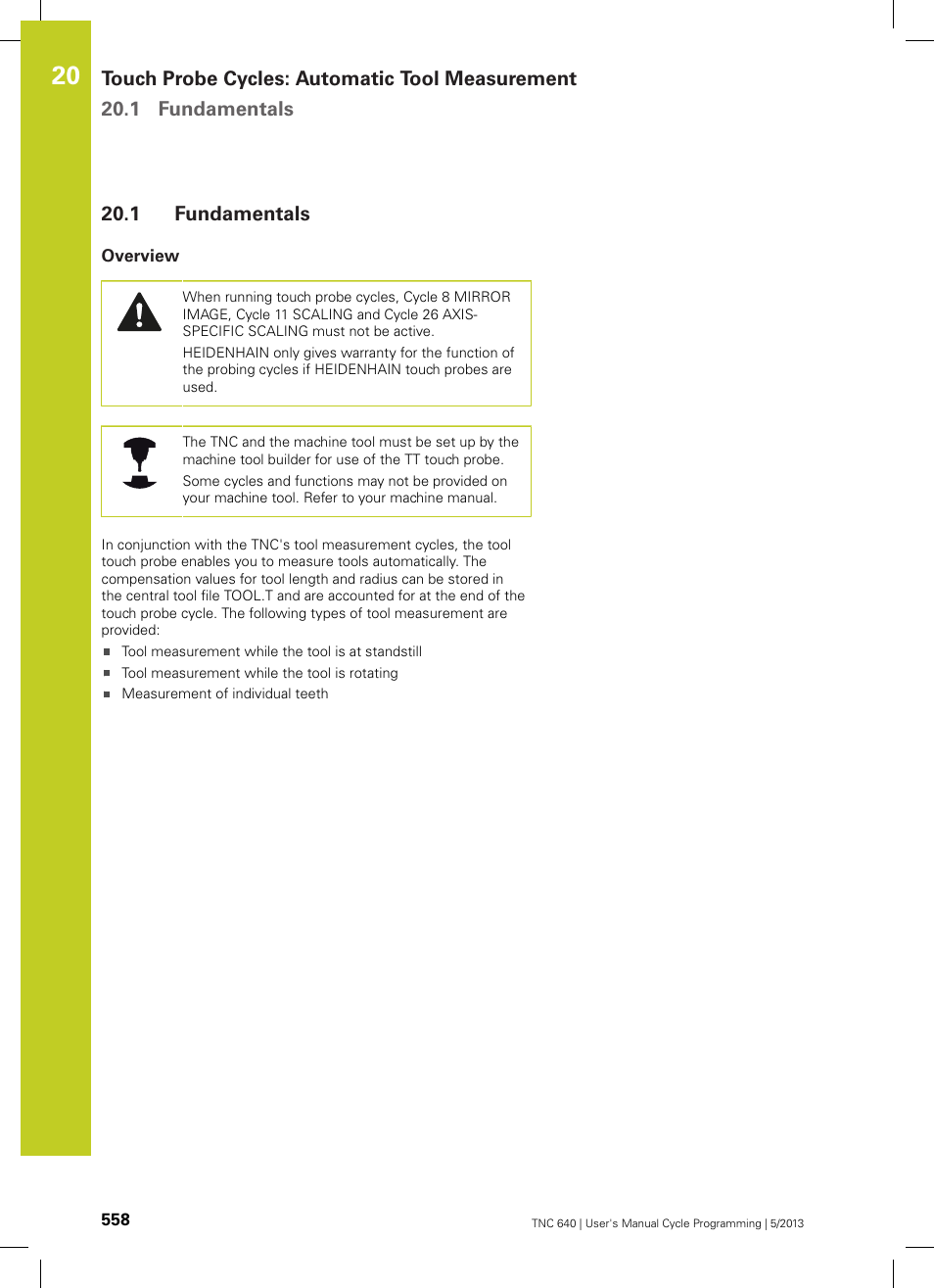 1 fundamentals, Overview, Fundamentals | HEIDENHAIN TNC 640 (34059x-02) Cycle programming User Manual | Page 558 / 581
