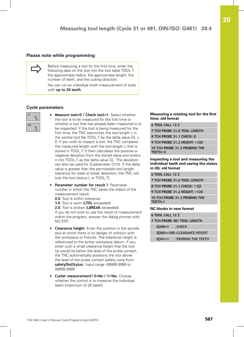 Please note while programming, Cycle parameters | HEIDENHAIN TNC 640 (34059x-02) Cycle programming User Manual | Page 567 / 581