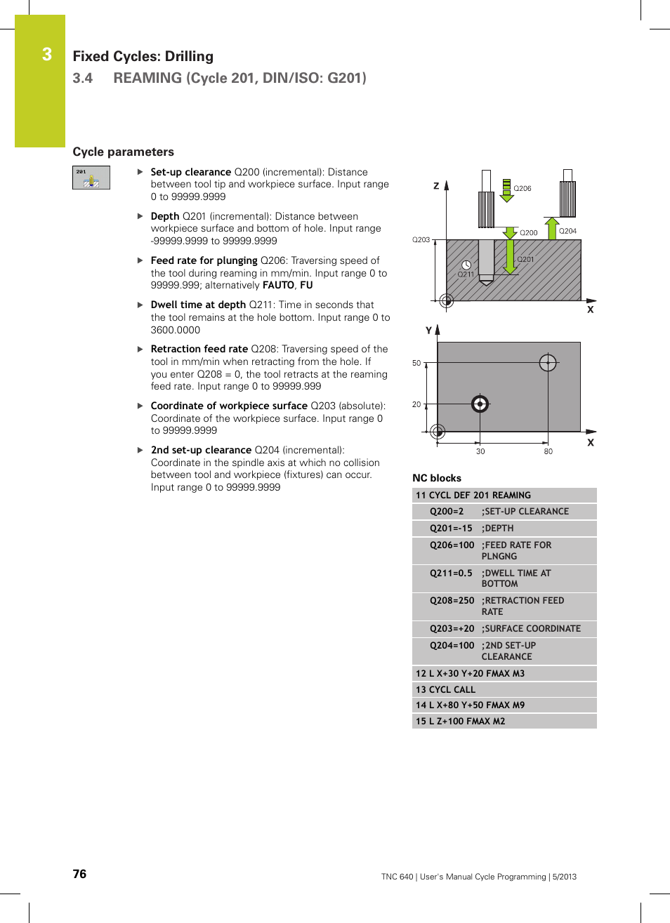 Cycle parameters | HEIDENHAIN TNC 640 (34059x-02) Cycle programming User Manual | Page 76 / 581