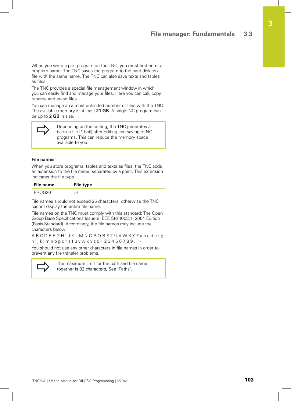 File manager: fundamentals 3.3 | HEIDENHAIN TNC 640 (34059x-02) ISO programming User Manual | Page 103 / 620