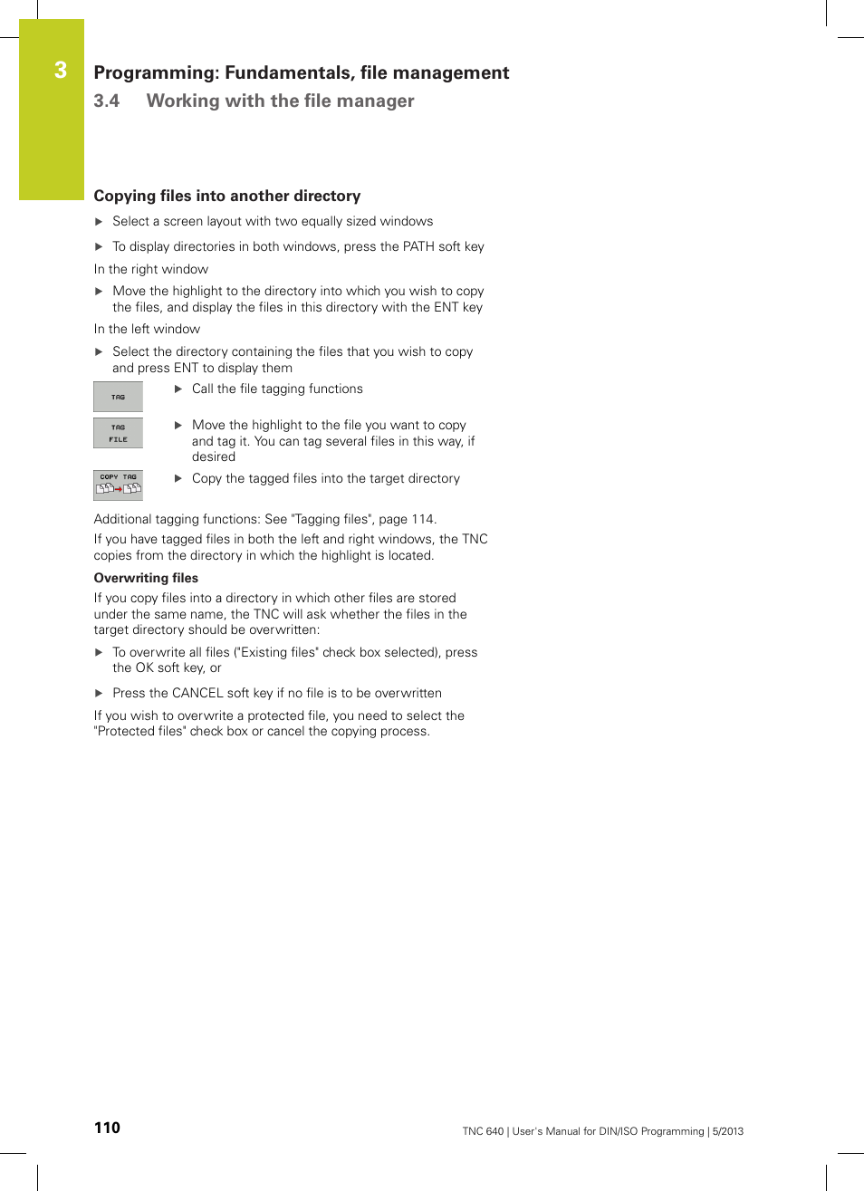 Copying files into another directory | HEIDENHAIN TNC 640 (34059x-02) ISO programming User Manual | Page 110 / 620