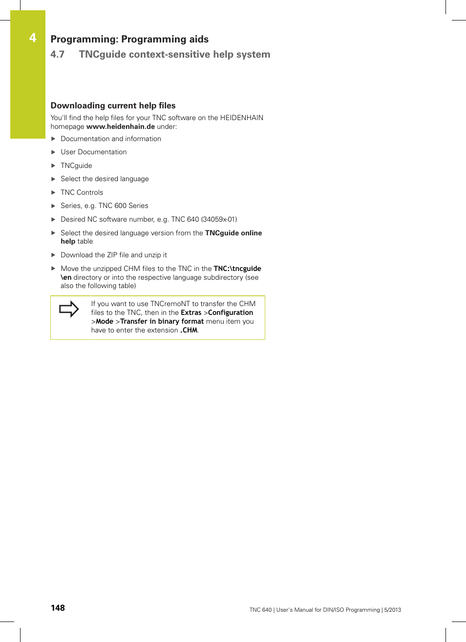 Downloading current help files | HEIDENHAIN TNC 640 (34059x-02) ISO programming User Manual | Page 148 / 620