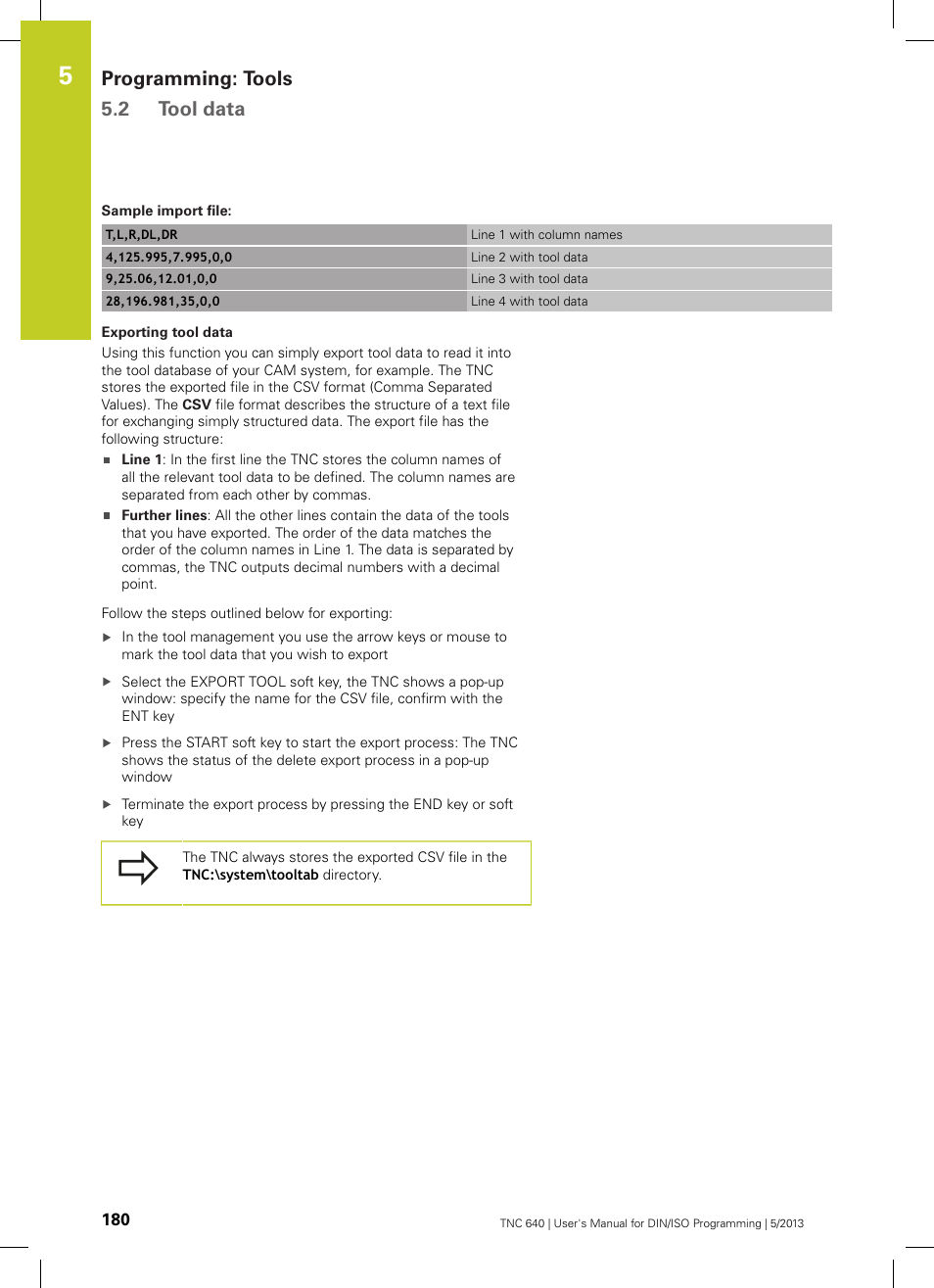 Programming: tools 5.2 tool data | HEIDENHAIN TNC 640 (34059x-02) ISO programming User Manual | Page 180 / 620
