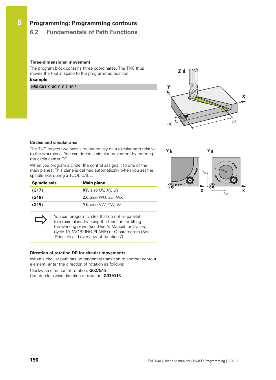HEIDENHAIN TNC 640 (34059x-02) ISO programming User Manual | Page 190 / 620