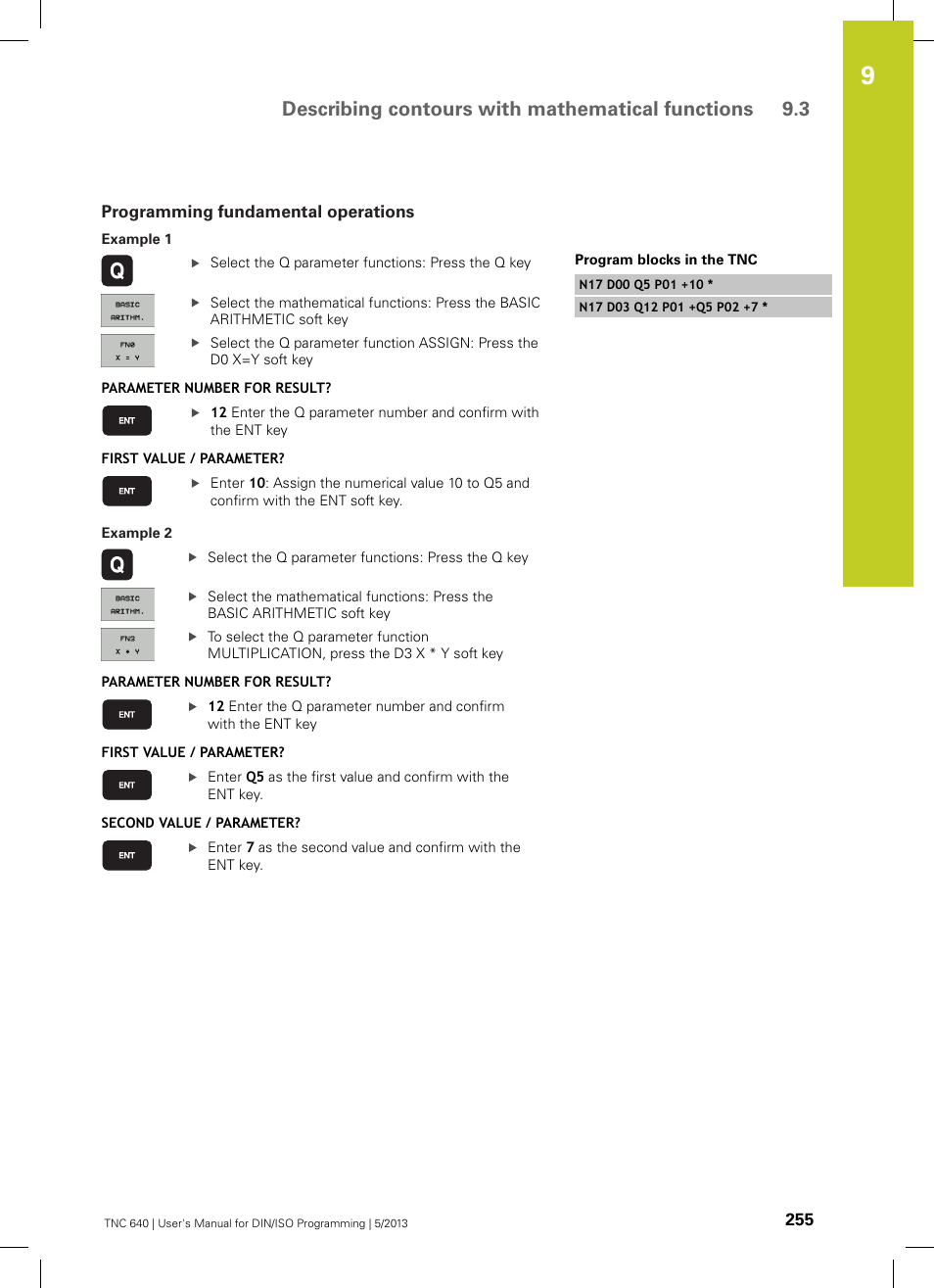 Programming fundamental operations | HEIDENHAIN TNC 640 (34059x-02) ISO programming User Manual | Page 255 / 620