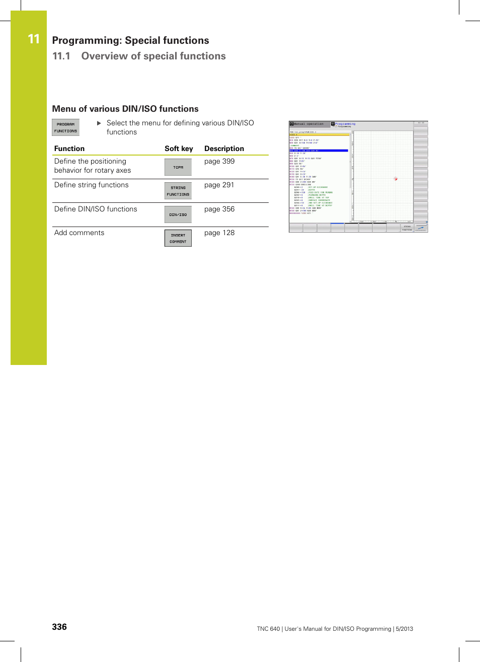 Menu of various din/iso functions | HEIDENHAIN TNC 640 (34059x-02) ISO programming User Manual | Page 336 / 620