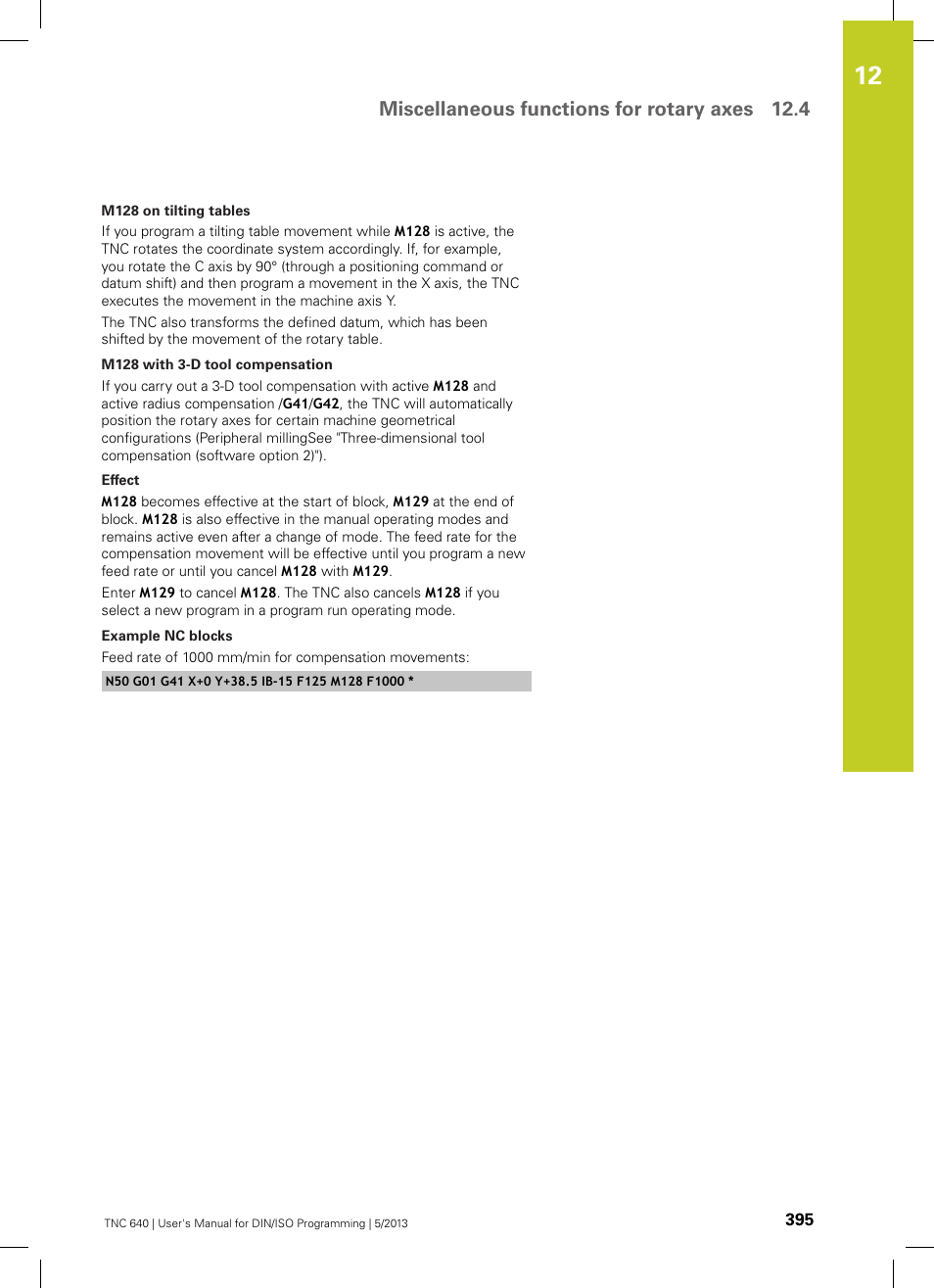 Miscellaneous functions for rotary axes 12.4 | HEIDENHAIN TNC 640 (34059x-02) ISO programming User Manual | Page 395 / 620