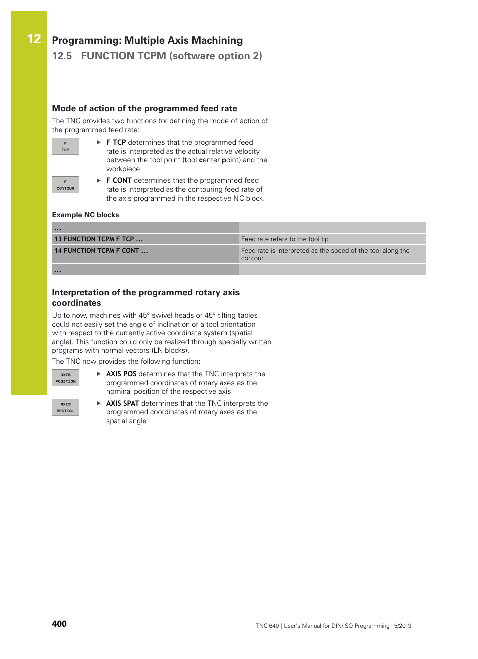 Mode of action of the programmed feed rate | HEIDENHAIN TNC 640 (34059x-02) ISO programming User Manual | Page 400 / 620