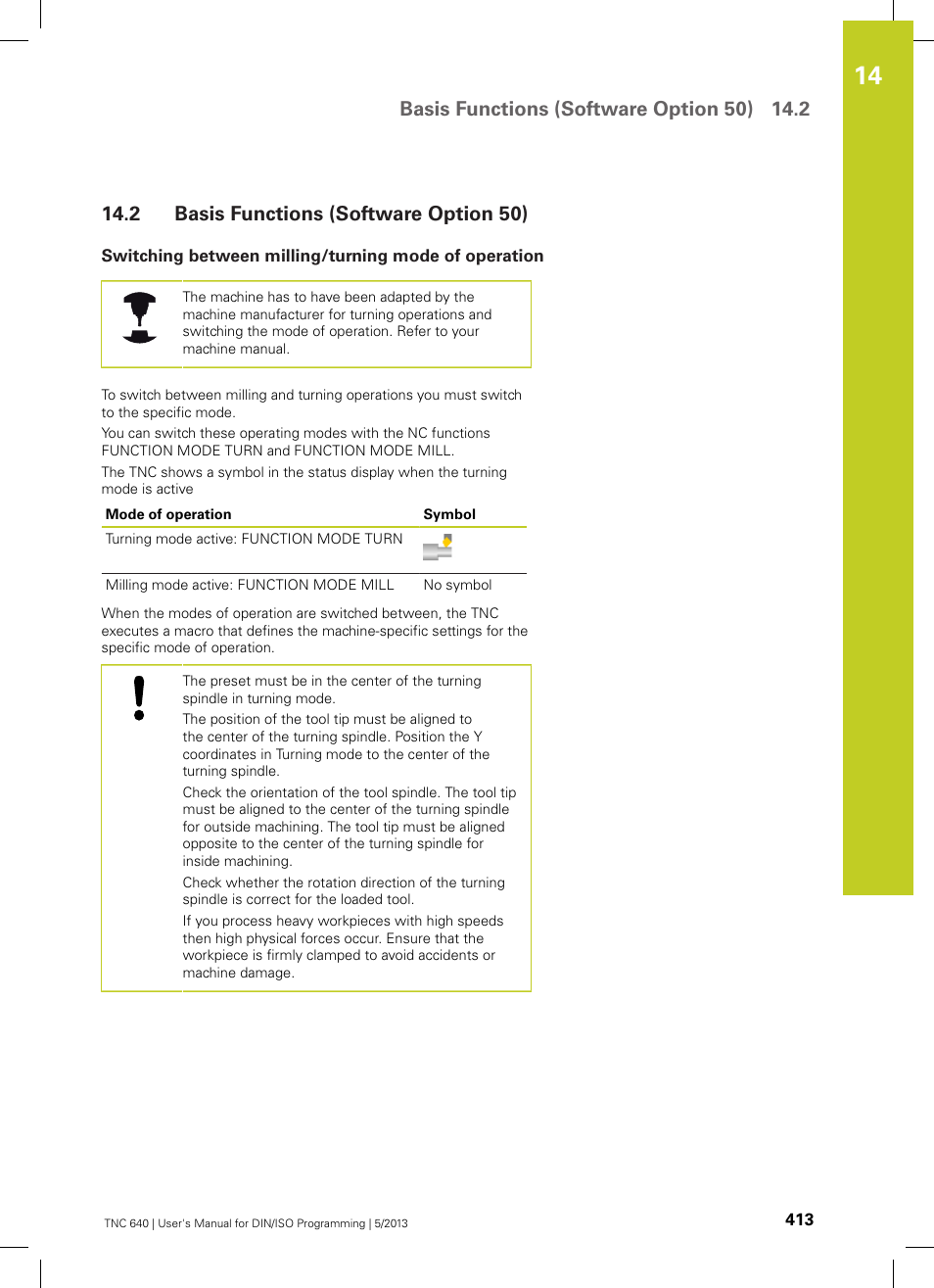 2 basis functions (software option 50), Basis functions (software option 50) | HEIDENHAIN TNC 640 (34059x-02) ISO programming User Manual | Page 413 / 620