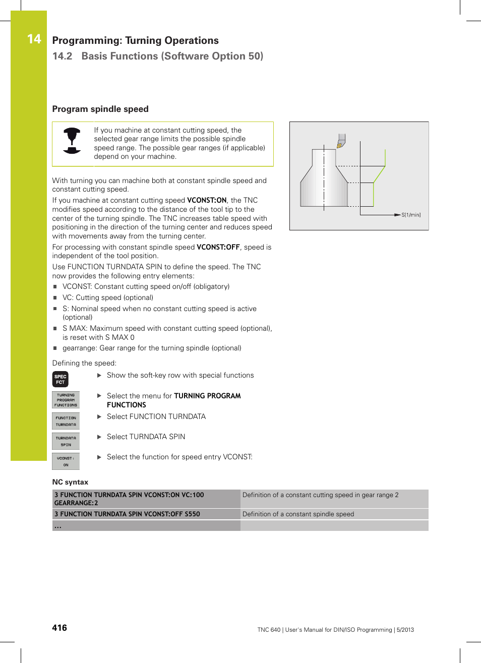 Program spindle speed, Or maximum speed (program | HEIDENHAIN TNC 640 (34059x-02) ISO programming User Manual | Page 416 / 620