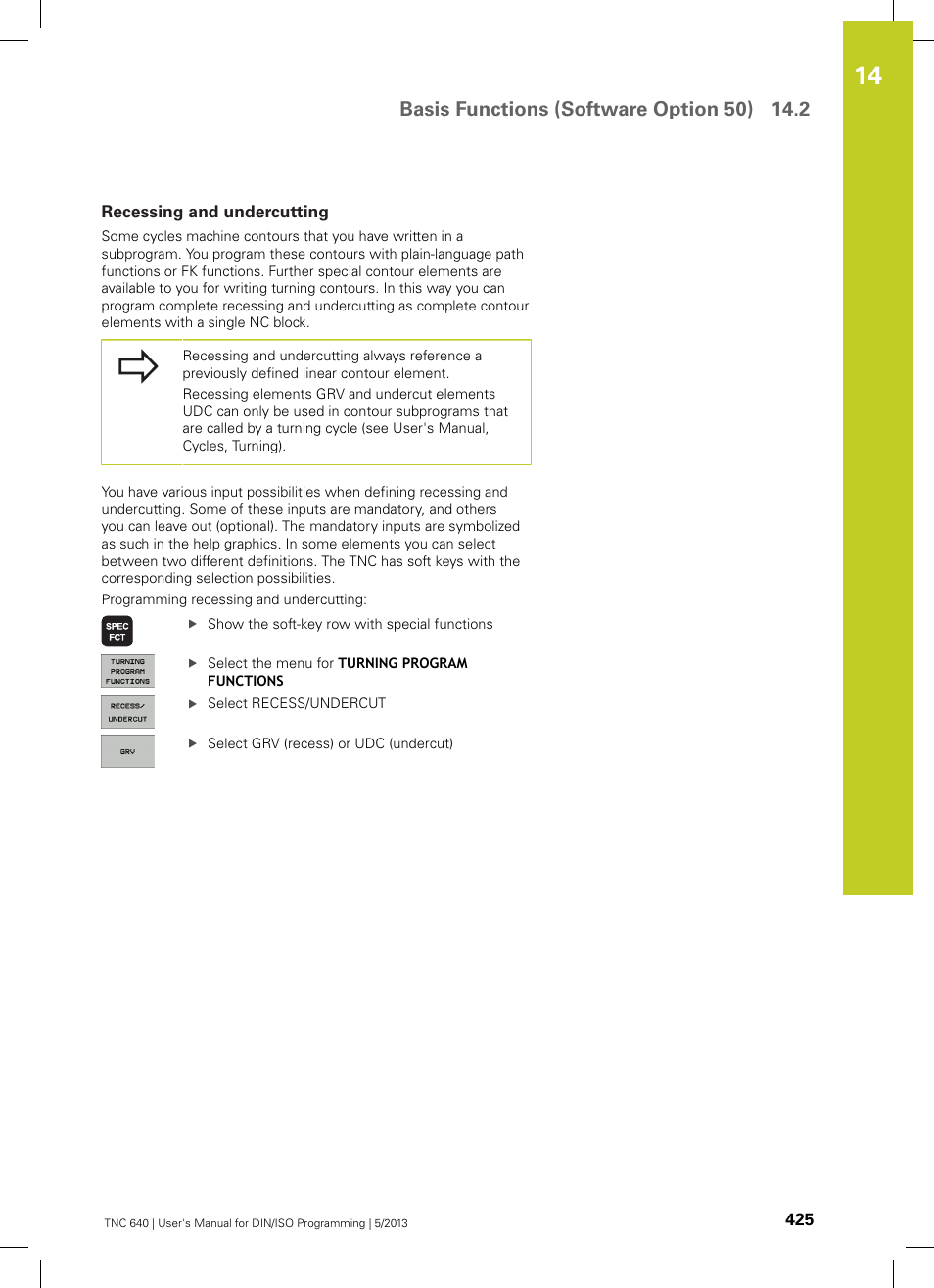 Recessing and undercutting | HEIDENHAIN TNC 640 (34059x-02) ISO programming User Manual | Page 425 / 620