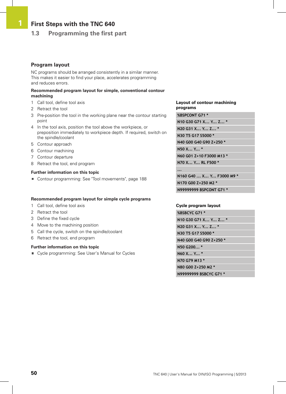 Program layout | HEIDENHAIN TNC 640 (34059x-02) ISO programming User Manual | Page 50 / 620