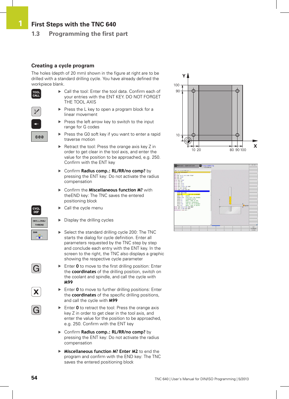 Creating a cycle program | HEIDENHAIN TNC 640 (34059x-02) ISO programming User Manual | Page 54 / 620