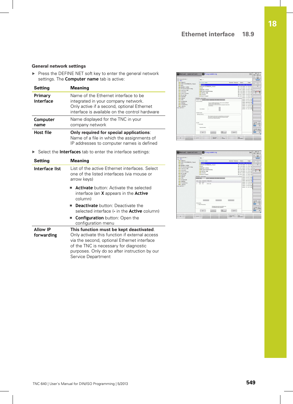 Ethernet interface 18.9 | HEIDENHAIN TNC 640 (34059x-02) ISO programming User Manual | Page 549 / 620