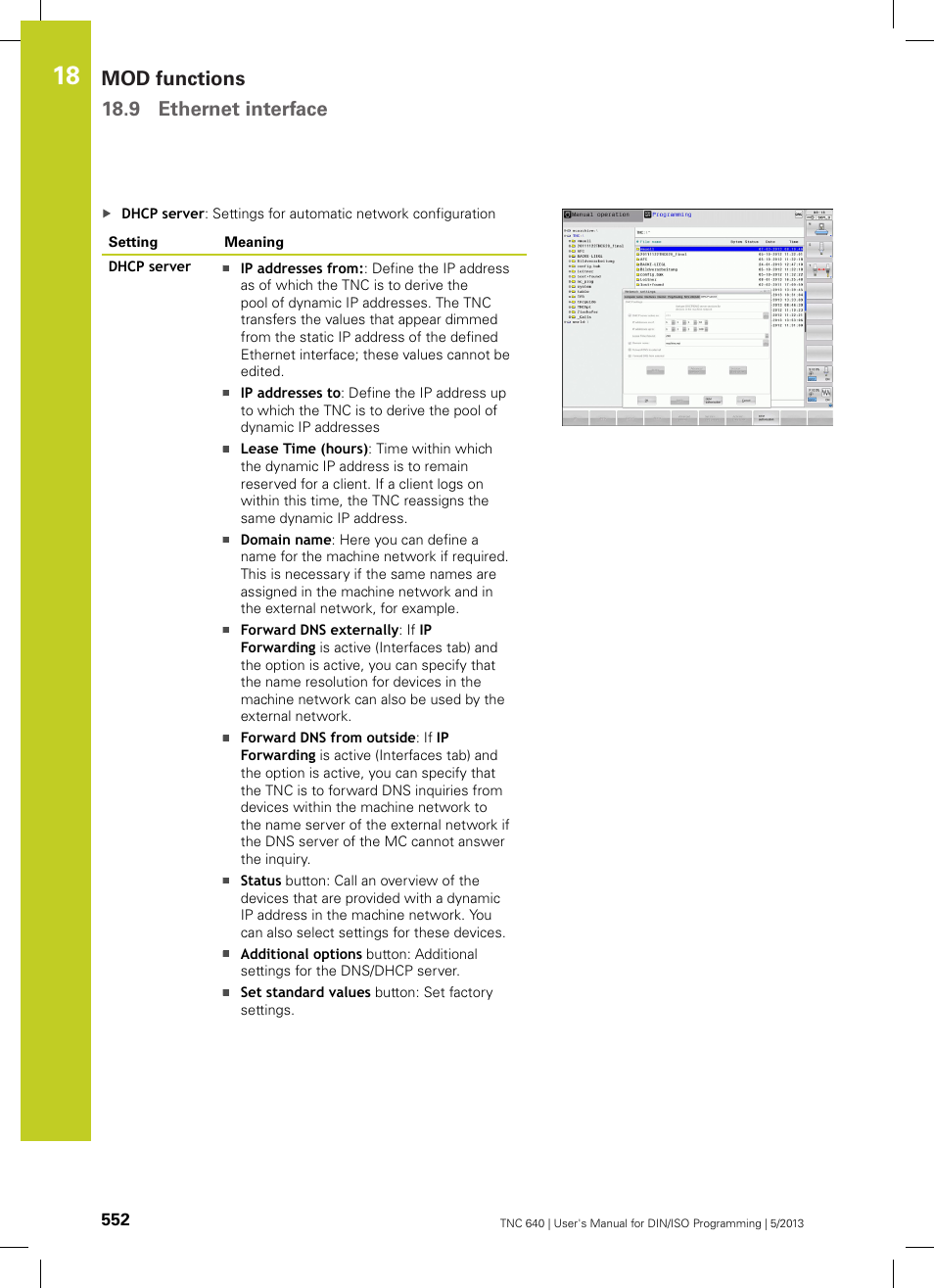 Mod functions 18.9 ethernet interface | HEIDENHAIN TNC 640 (34059x-02) ISO programming User Manual | Page 552 / 620