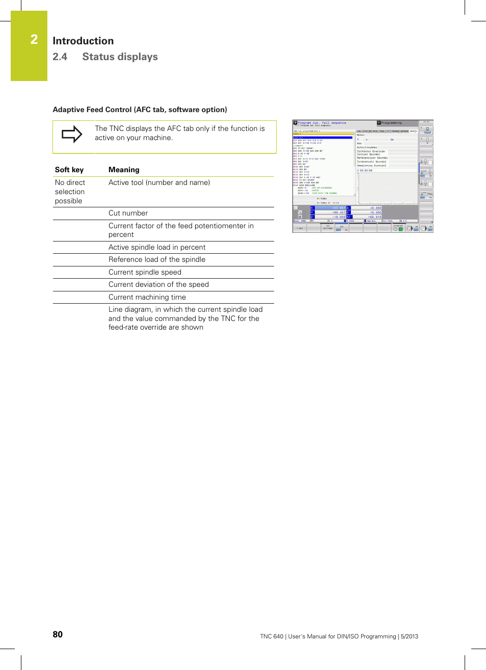 Introduction 2.4 status displays | HEIDENHAIN TNC 640 (34059x-02) ISO programming User Manual | Page 80 / 620