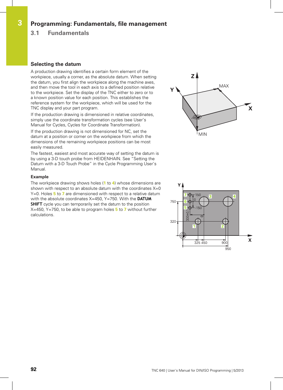 Selecting the datum | HEIDENHAIN TNC 640 (34059x-02) ISO programming User Manual | Page 92 / 620