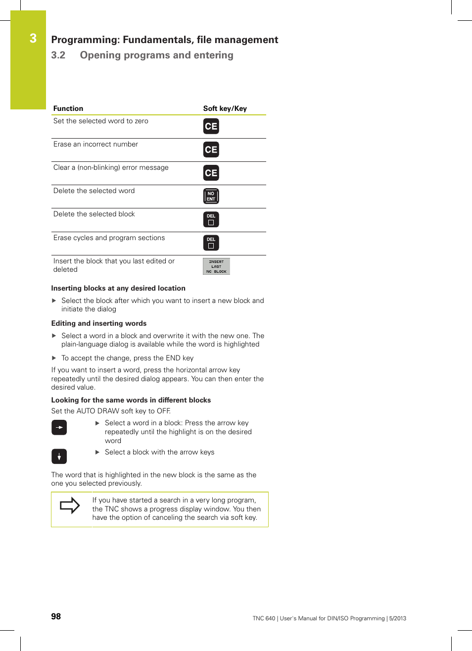 HEIDENHAIN TNC 640 (34059x-02) ISO programming User Manual | Page 98 / 620