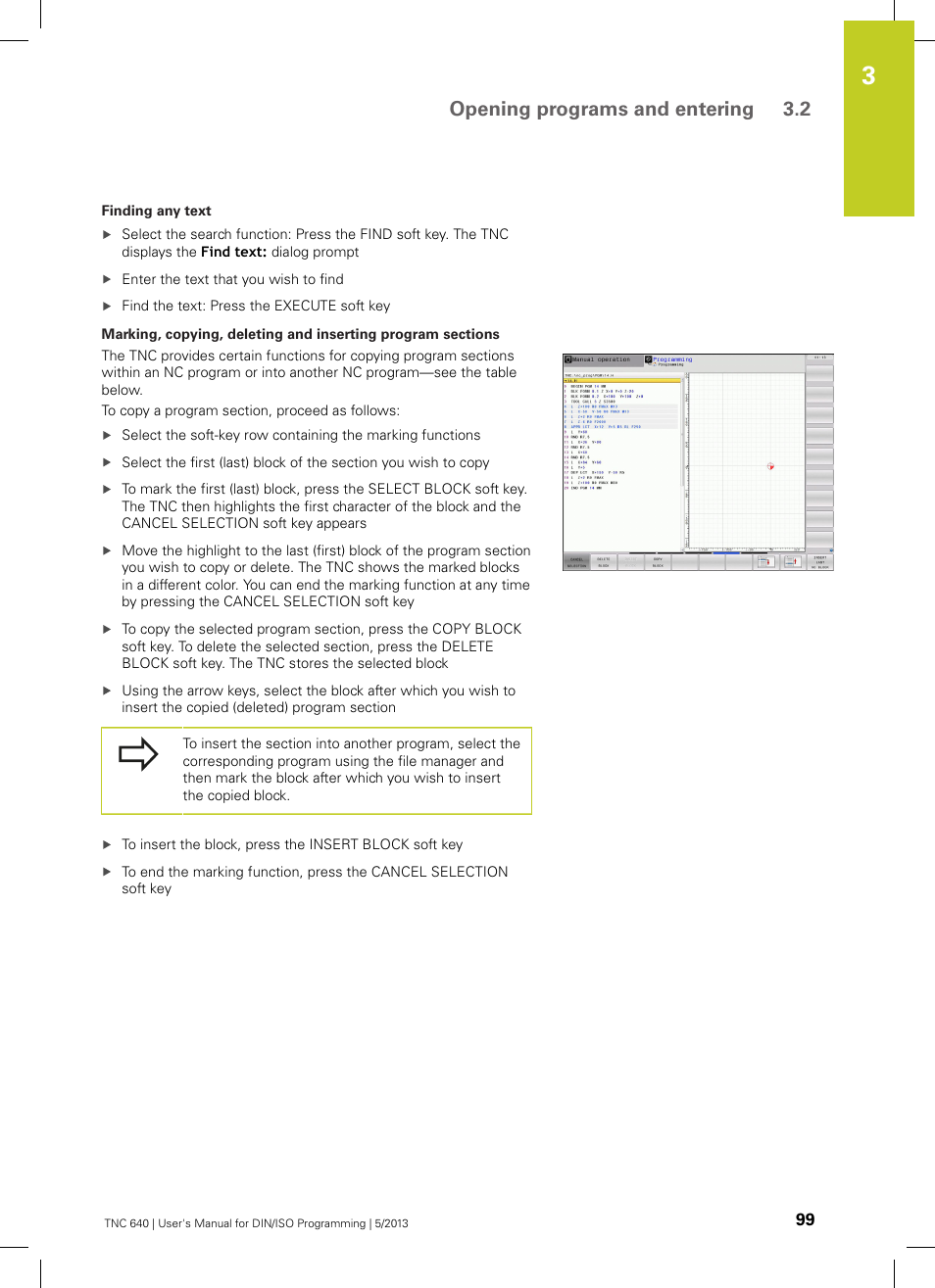Opening programs and entering 3.2 | HEIDENHAIN TNC 640 (34059x-02) ISO programming User Manual | Page 99 / 620