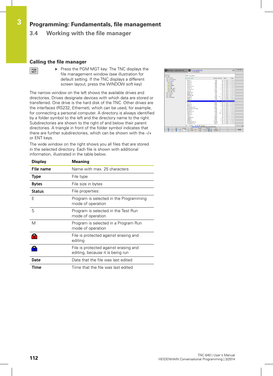 Calling the file manager | HEIDENHAIN TNC 640 (34059x-04) User Manual | Page 112 / 679
