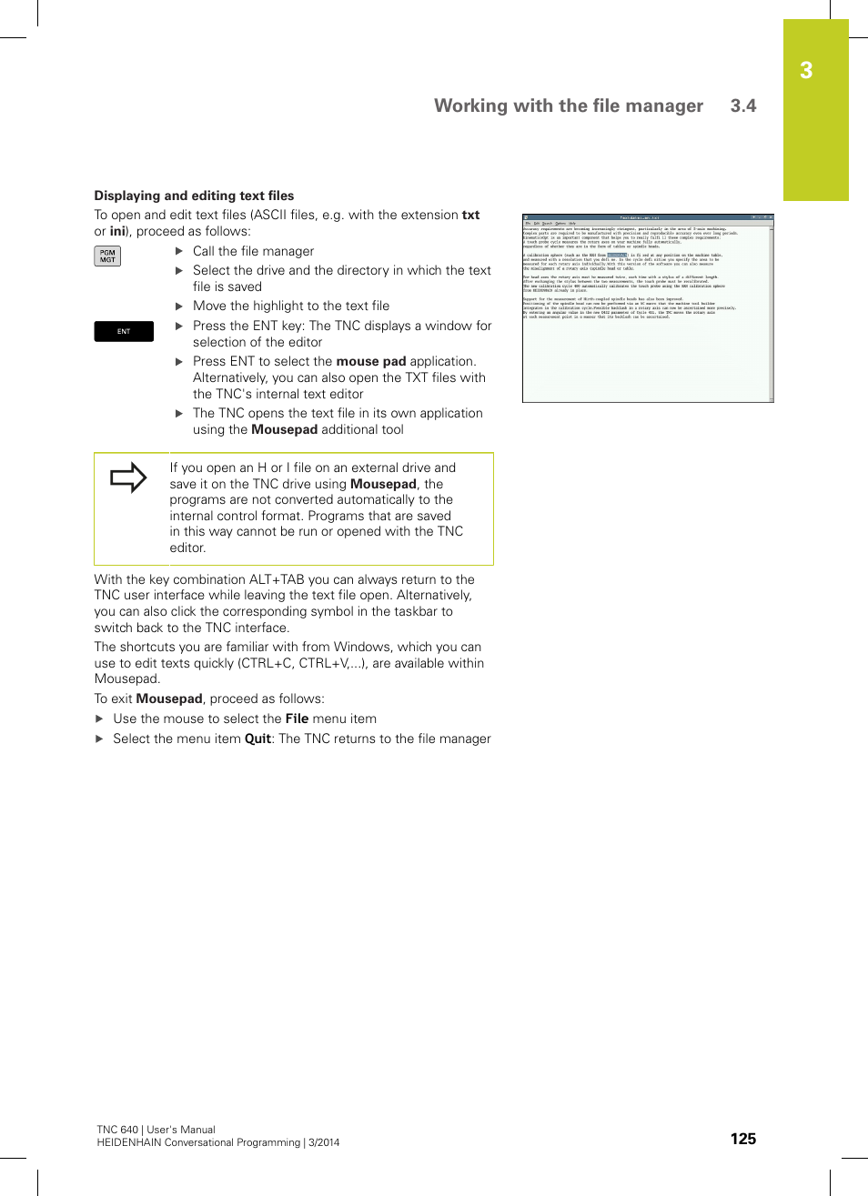 Working with the file manager 3.4 | HEIDENHAIN TNC 640 (34059x-04) User Manual | Page 125 / 679