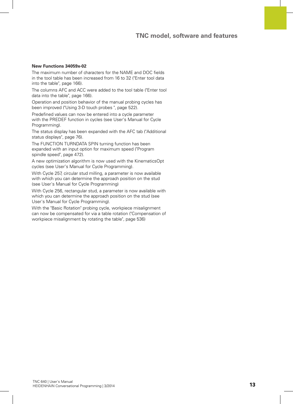 Tnc model, software and features | HEIDENHAIN TNC 640 (34059x-04) User Manual | Page 13 / 679