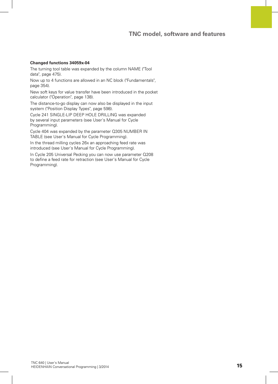 Tnc model, software and features | HEIDENHAIN TNC 640 (34059x-04) User Manual | Page 15 / 679