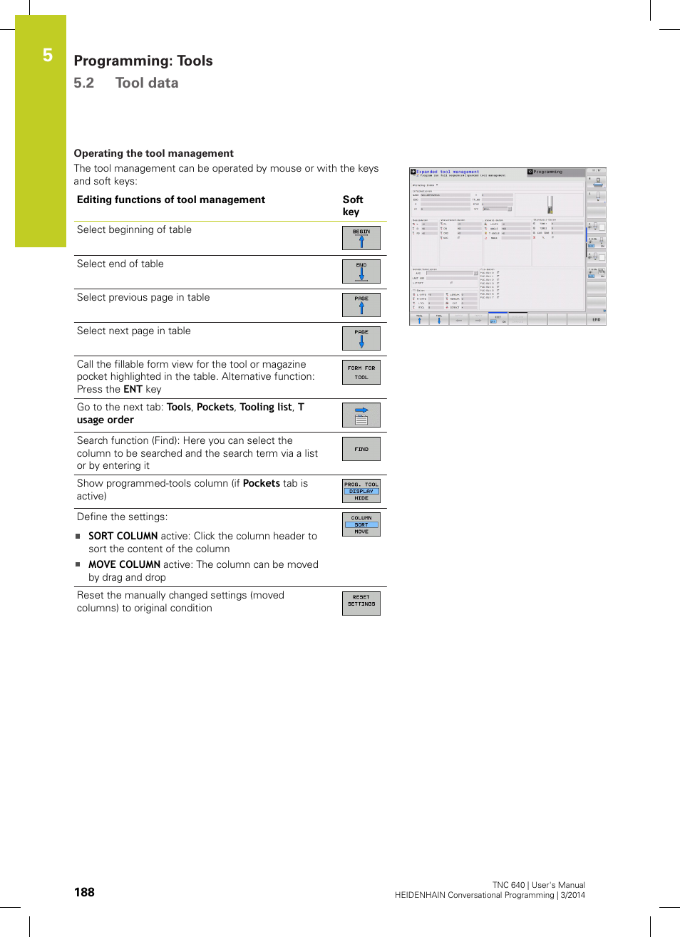Programming: tools 5.2 tool data | HEIDENHAIN TNC 640 (34059x-04) User Manual | Page 188 / 679