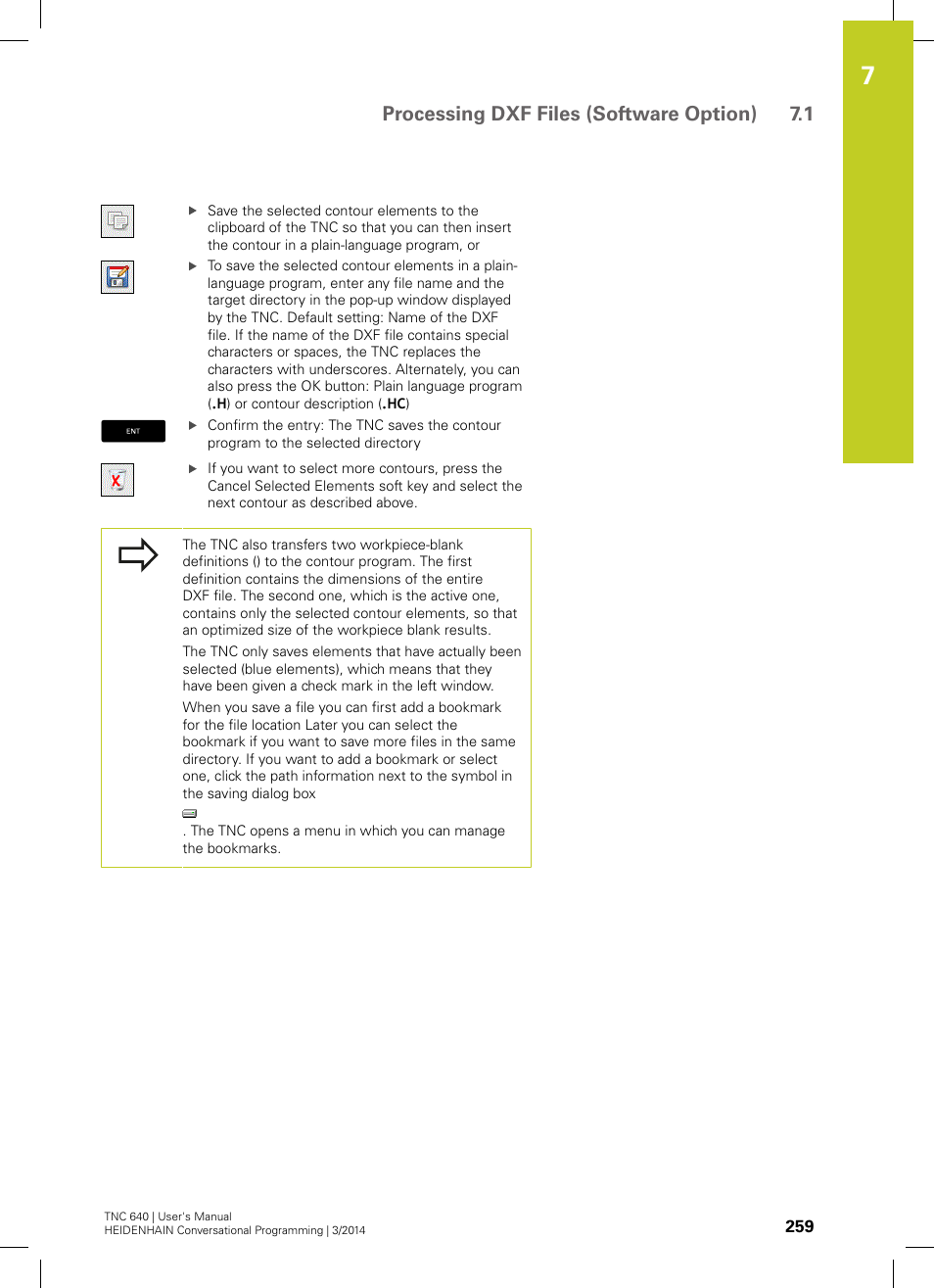 Processing dxf files (software option) 7.1 | HEIDENHAIN TNC 640 (34059x-04) User Manual | Page 259 / 679
