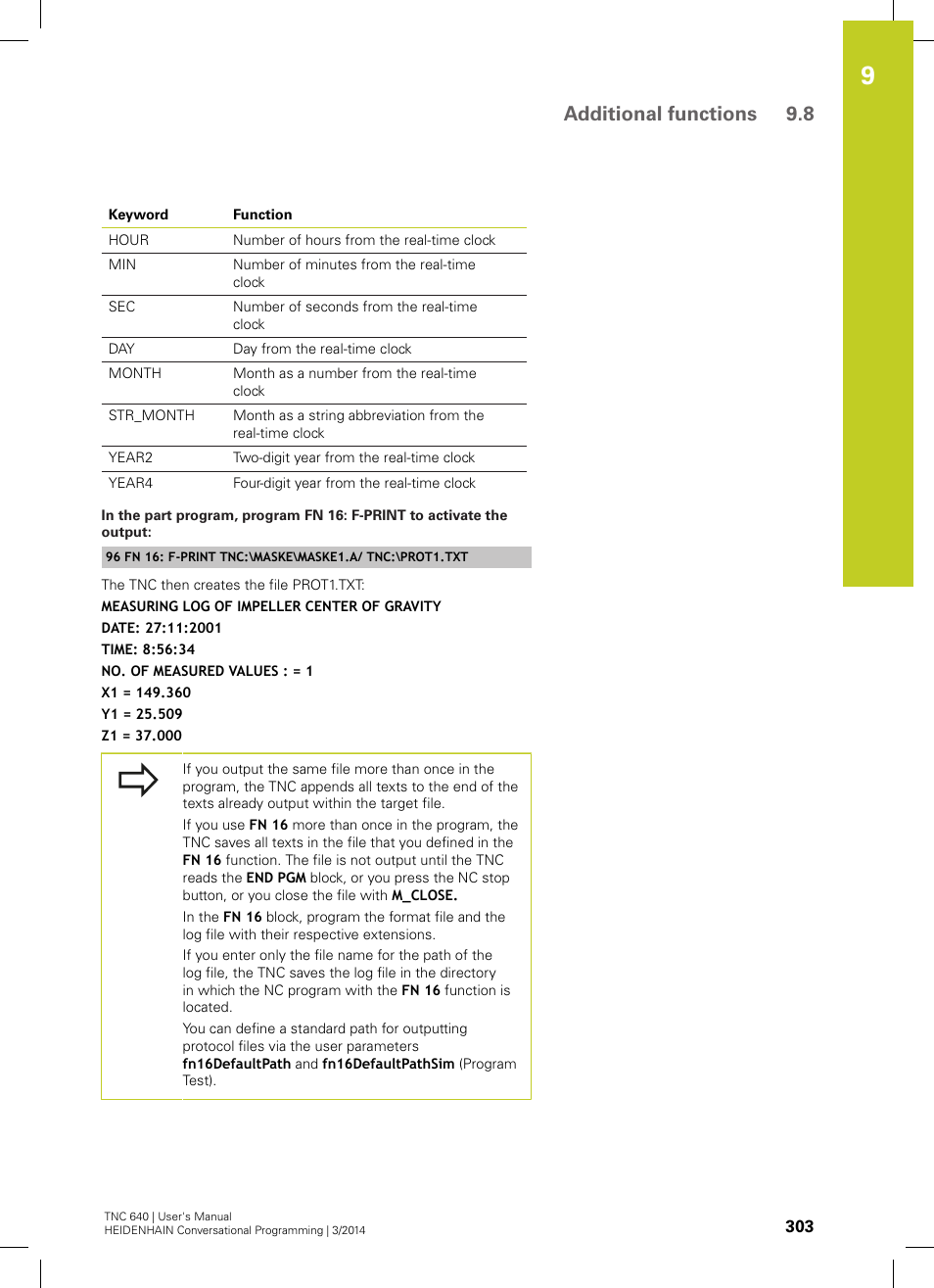Additional functions 9.8 | HEIDENHAIN TNC 640 (34059x-04) User Manual | Page 303 / 679