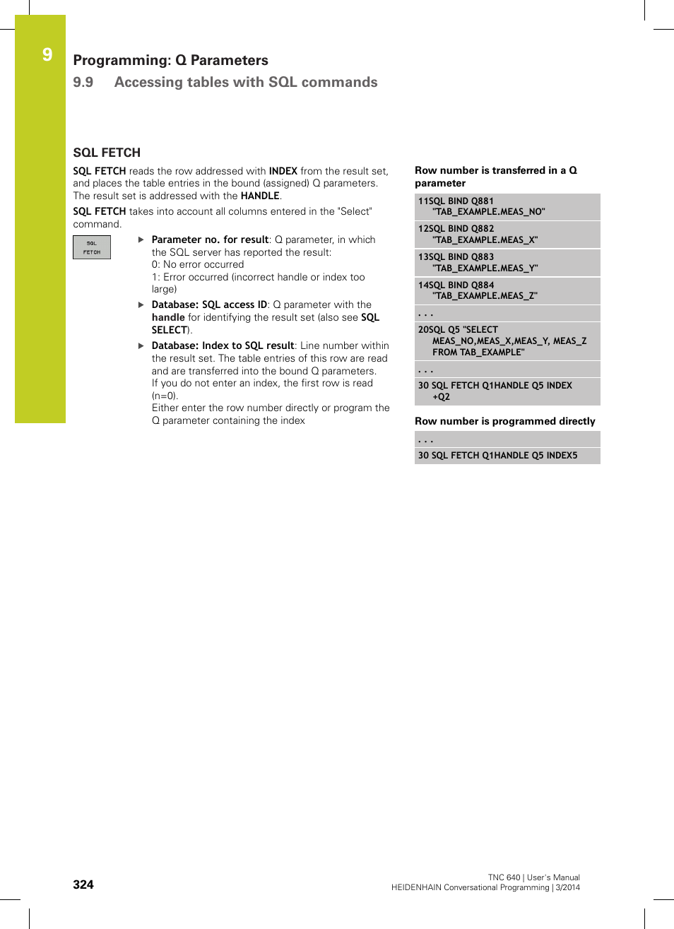 Sql fetch | HEIDENHAIN TNC 640 (34059x-04) User Manual | Page 324 / 679