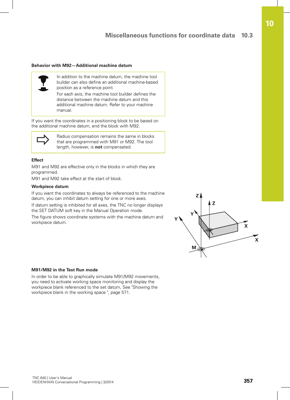 Miscellaneous functions for coordinate data 10.3 | HEIDENHAIN TNC 640 (34059x-04) User Manual | Page 357 / 679
