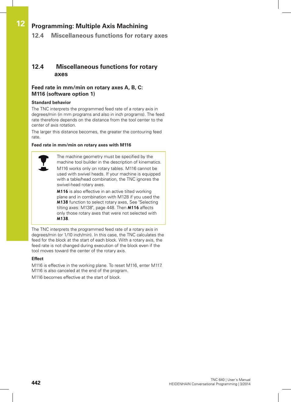 4 miscellaneous functions for rotary axes, Miscellaneous functions for rotary axes | HEIDENHAIN TNC 640 (34059x-04) User Manual | Page 442 / 679