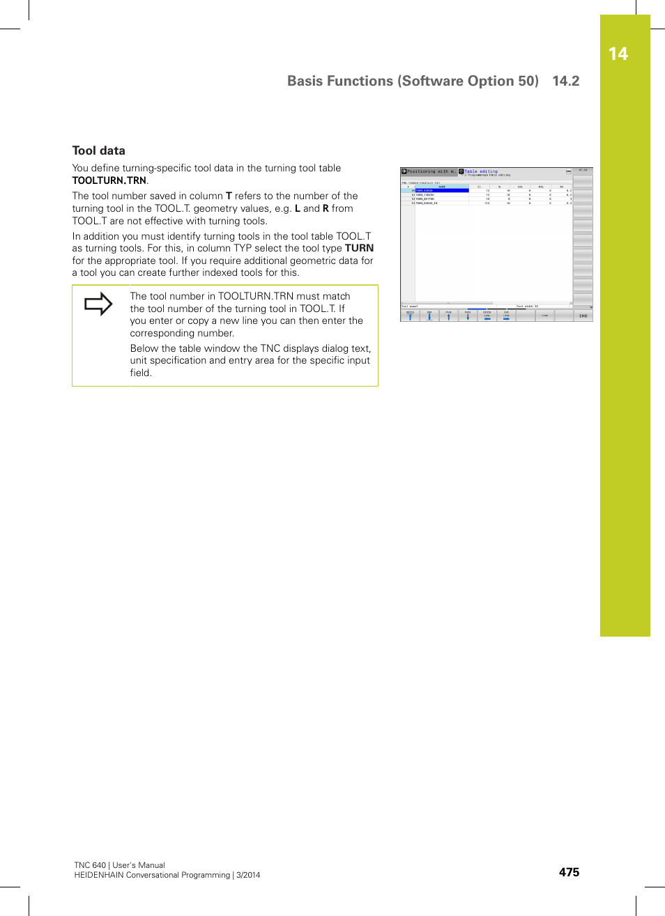 Tool data, Y the column name ("tool | HEIDENHAIN TNC 640 (34059x-04) User Manual | Page 475 / 679
