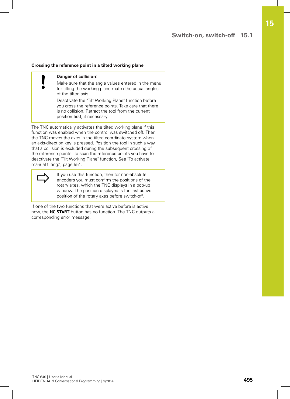 Switch-on, switch-off 15.1 | HEIDENHAIN TNC 640 (34059x-04) User Manual | Page 495 / 679