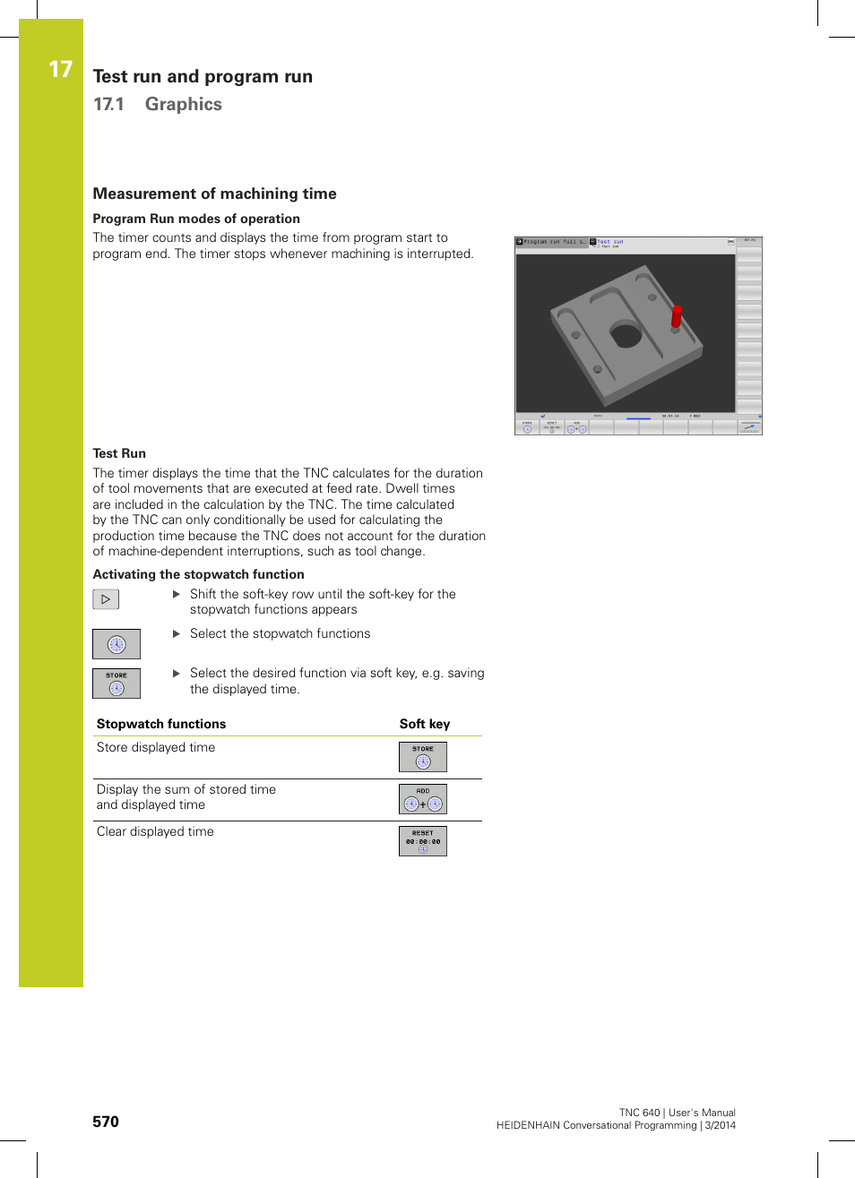 Measurement of machining time, Test run and program run 17.1 graphics | HEIDENHAIN TNC 640 (34059x-04) User Manual | Page 570 / 679