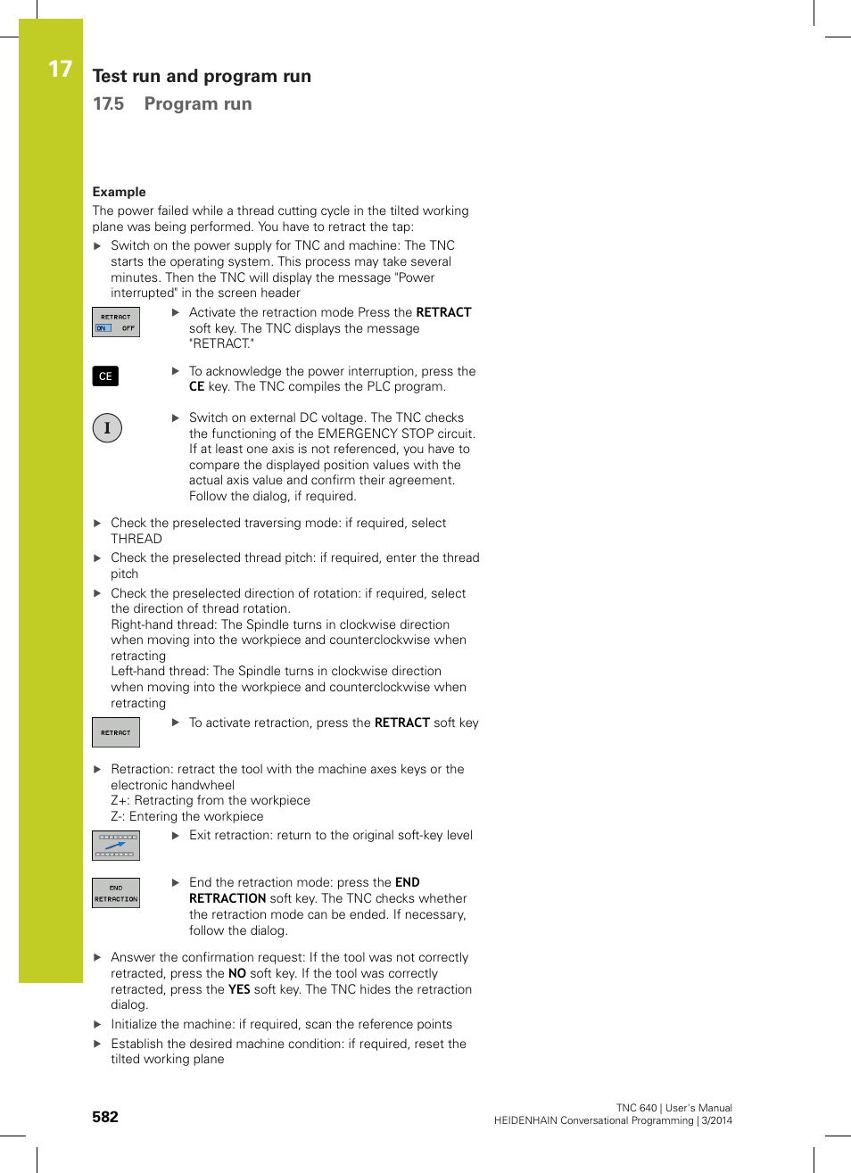 Test run and program run 17.5 program run | HEIDENHAIN TNC 640 (34059x-04) User Manual | Page 582 / 679