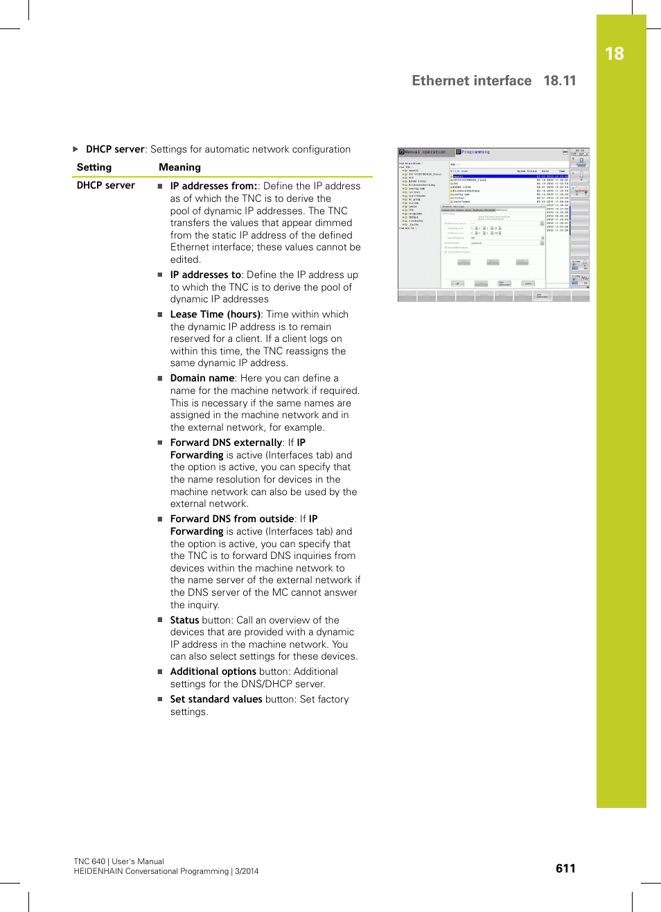 Ethernet interface 18.11 | HEIDENHAIN TNC 640 (34059x-04) User Manual | Page 611 / 679