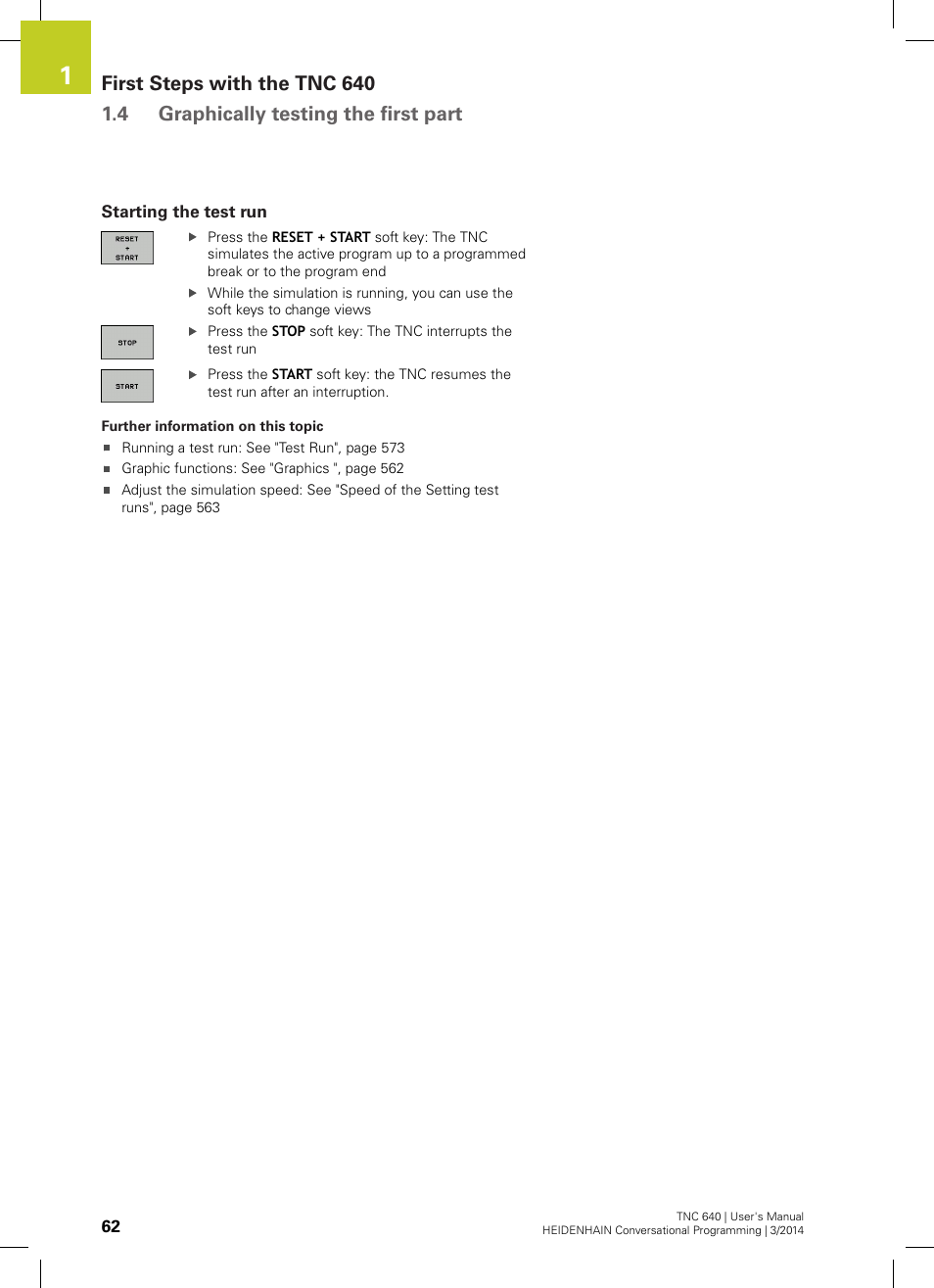 Starting the test run | HEIDENHAIN TNC 640 (34059x-04) User Manual | Page 62 / 679