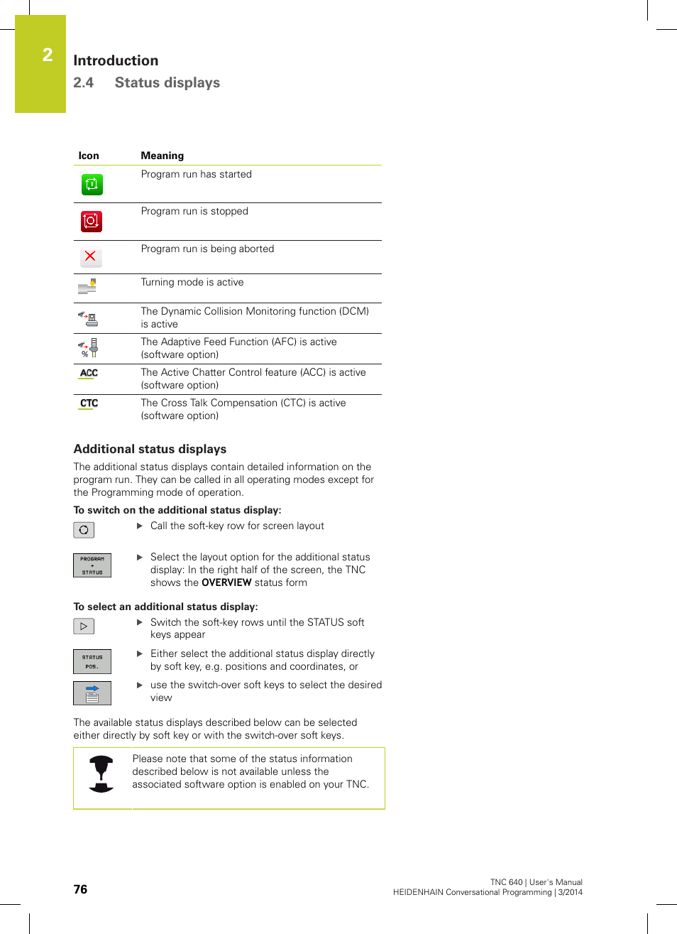 Additional status displays, Ab ("additional, Introduction 2.4 status displays | HEIDENHAIN TNC 640 (34059x-04) User Manual | Page 76 / 679
