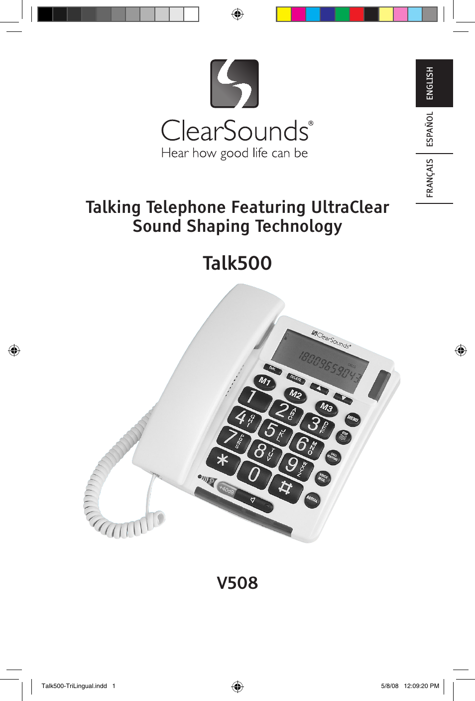ClearSounds TALK500 V508 User Manual | 20 pages