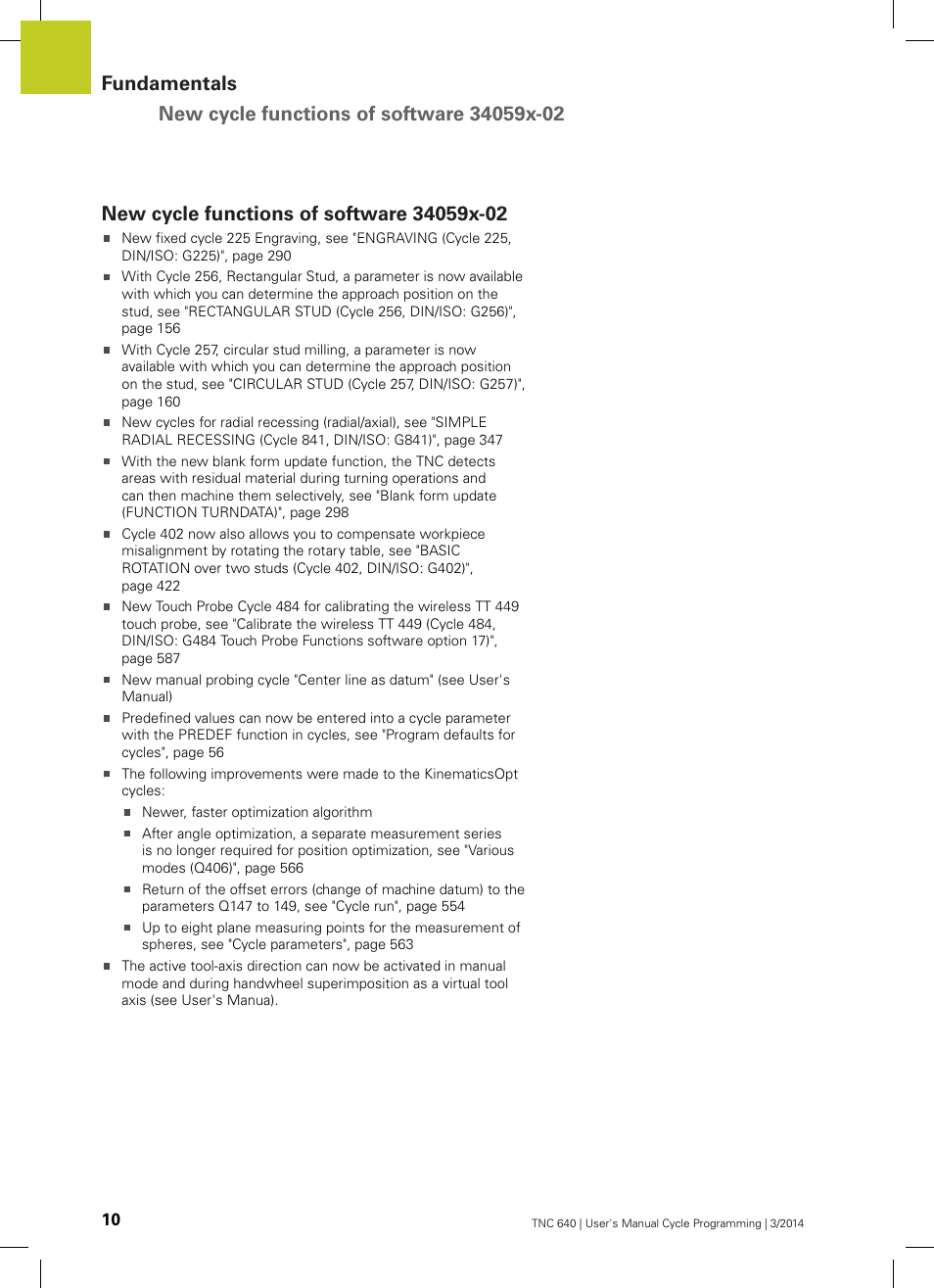 New cycle functions of software 34059x-02 | HEIDENHAIN TNC 640 (34059x-04) Cycle programming User Manual | Page 10 / 603
