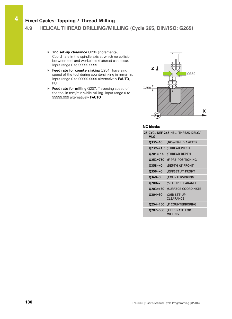 HEIDENHAIN TNC 640 (34059x-04) Cycle programming User Manual | Page 130 / 603