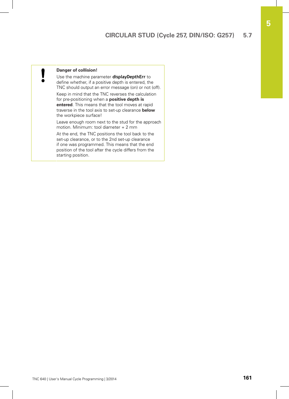 HEIDENHAIN TNC 640 (34059x-04) Cycle programming User Manual | Page 161 / 603