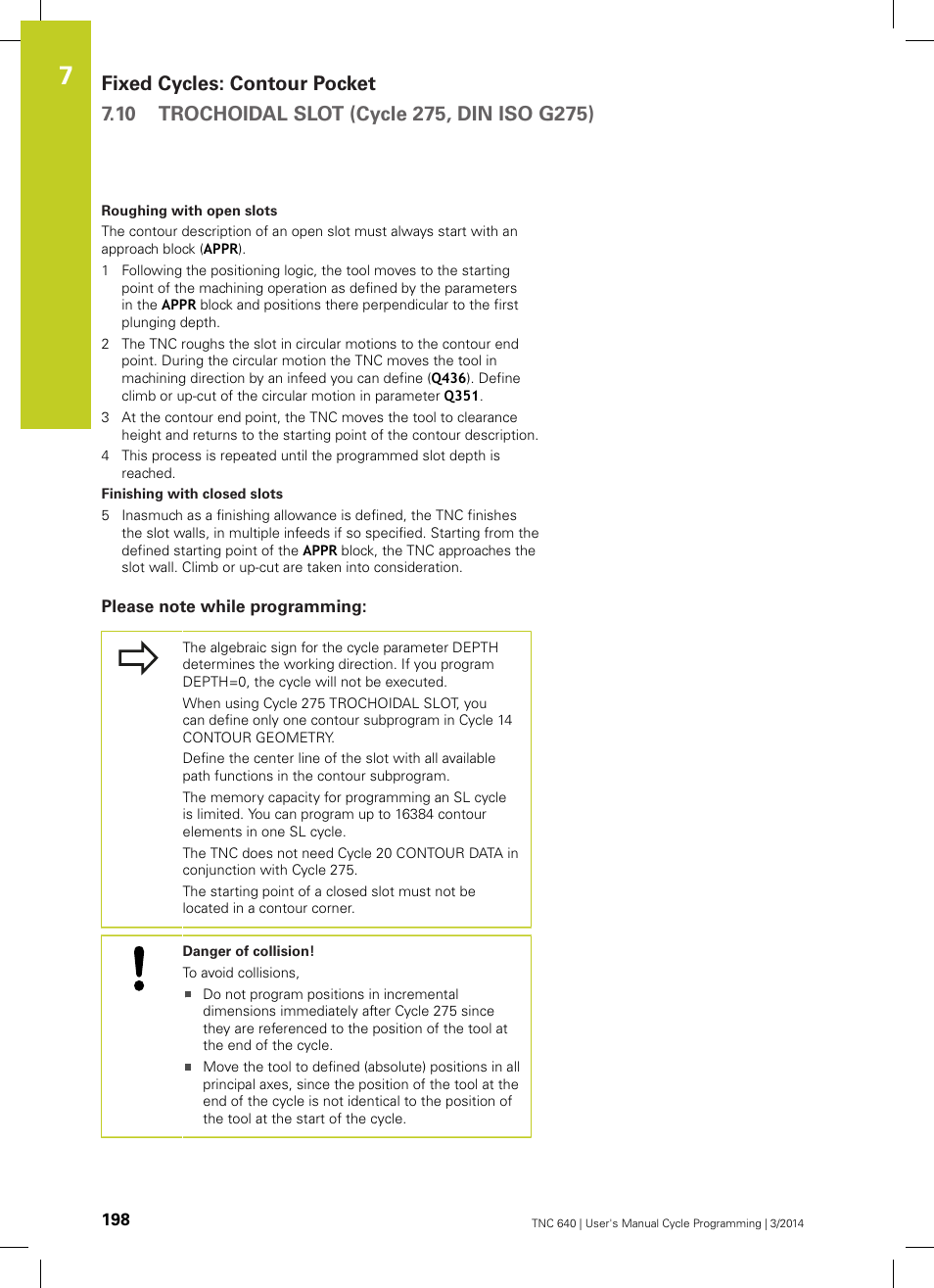 Please note while programming | HEIDENHAIN TNC 640 (34059x-04) Cycle programming User Manual | Page 198 / 603