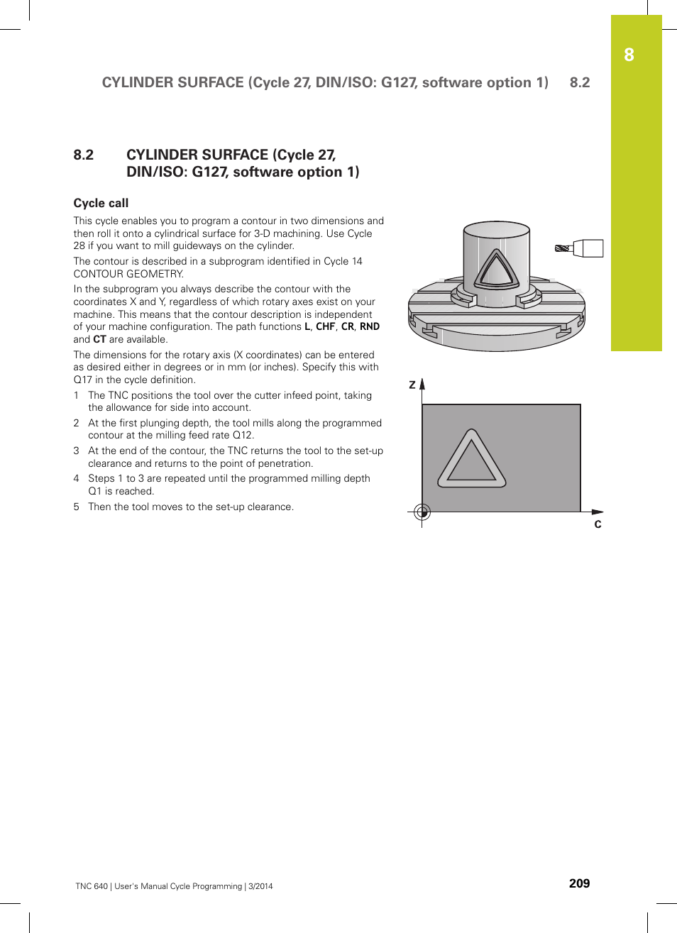 Cycle call | HEIDENHAIN TNC 640 (34059x-04) Cycle programming User Manual | Page 209 / 603