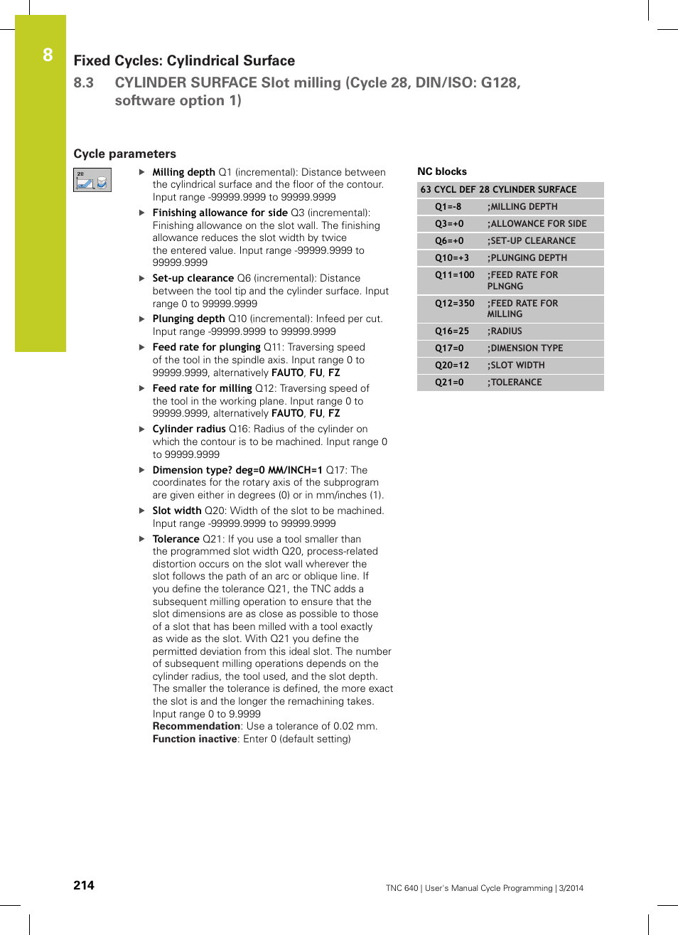Cycle parameters | HEIDENHAIN TNC 640 (34059x-04) Cycle programming User Manual | Page 214 / 603