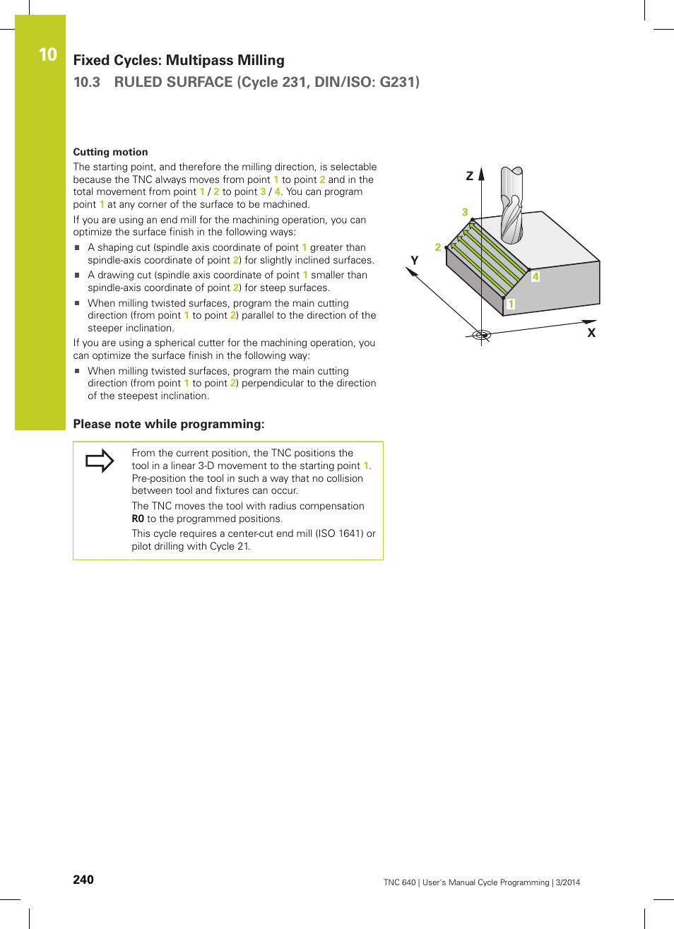 Please note while programming | HEIDENHAIN TNC 640 (34059x-04) Cycle programming User Manual | Page 240 / 603